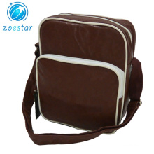 Two Compartments PU Leather Shoulder Bag Messenger for Men and Women